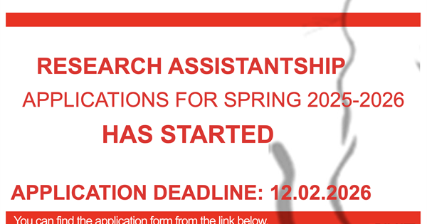 Research Assistantship Applications for 2025-26 Spring has been started
