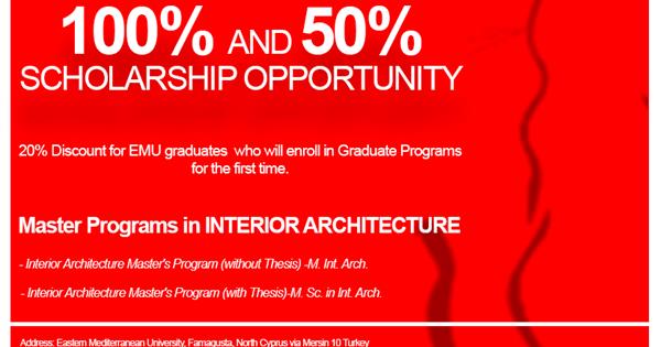 Scholarship Opportunities For Master Programs in Interior Architecture
