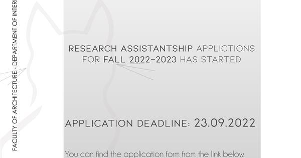 Research Assistantship Applications Commenced 